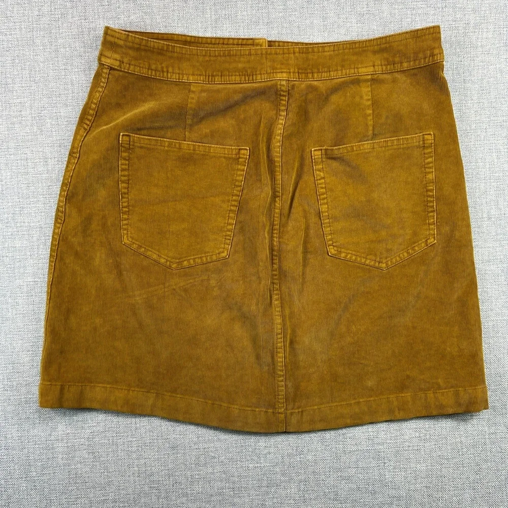 J.Crew Corduroy Button Front Mini Skirt Women's Sz 29 Gold Brown Preppy Academia